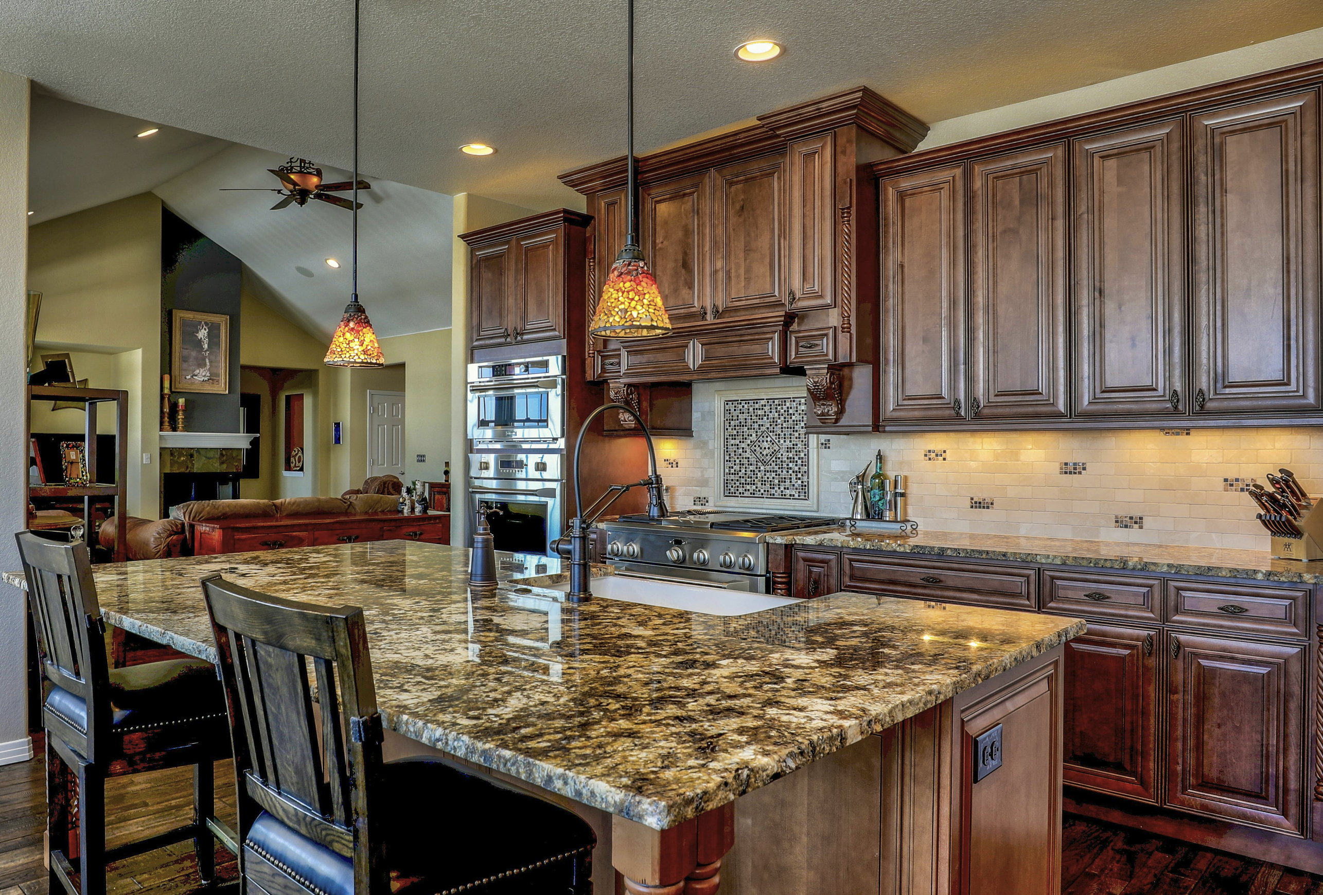 Full kitchen view with custom cabinetry finish