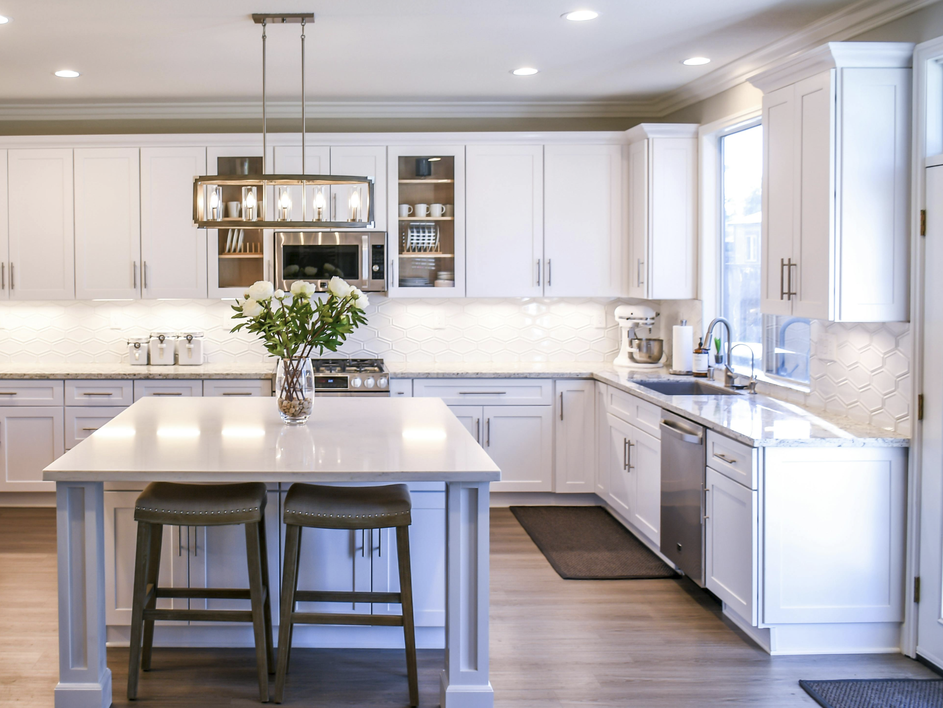 Detail of custom cabinetry finish