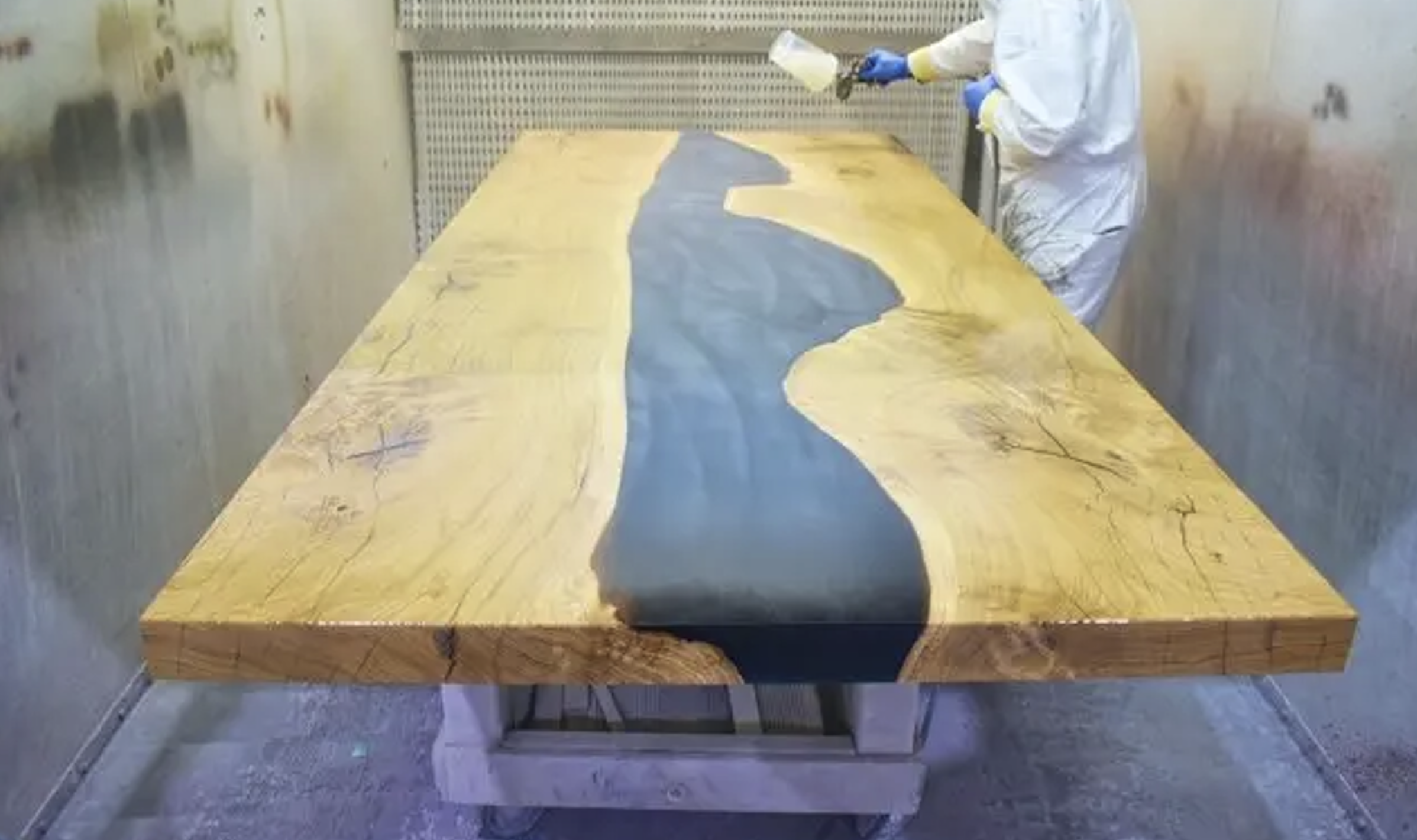 Custom-built and finished hardwood furniture piece