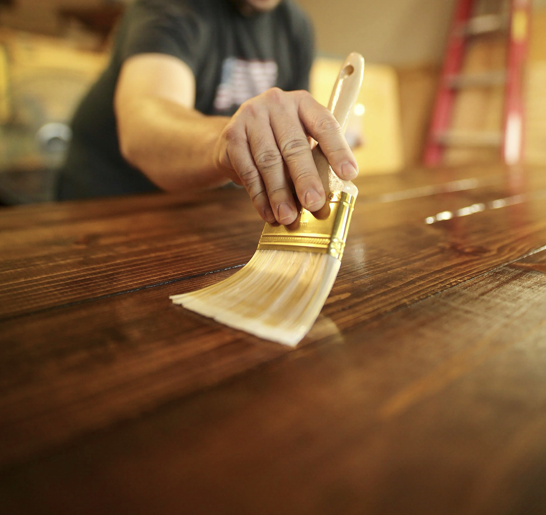 Refinished hardwood dining table and chairs